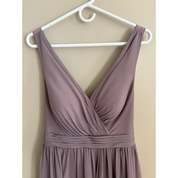 Azazie NWT Kora Chiffon Bridesmaid Formal Gown in Purple Dusk Size 12 - Picture 5 of 16
